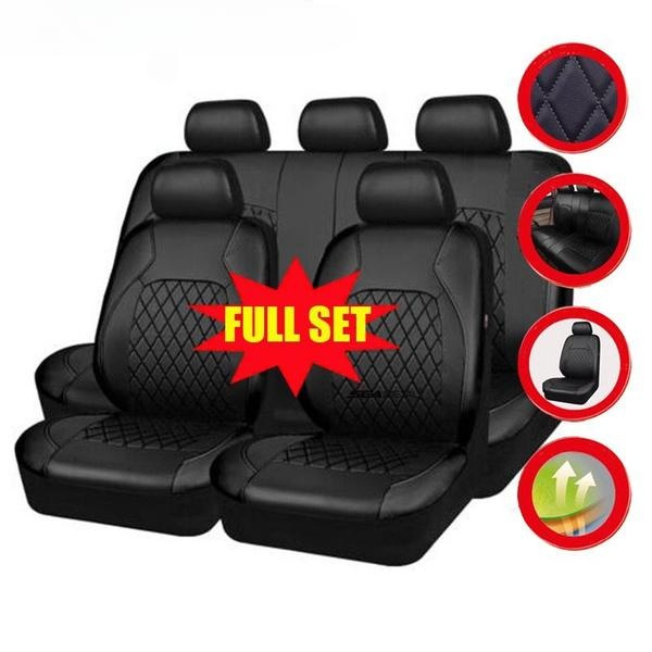 Seametal Fashion Pu Leather Car Seat Cover Full Set Front Rear Seat