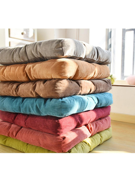 Large 55CM Corduroy Chair Pad Tatami Floor Cushion Solid Square Seat