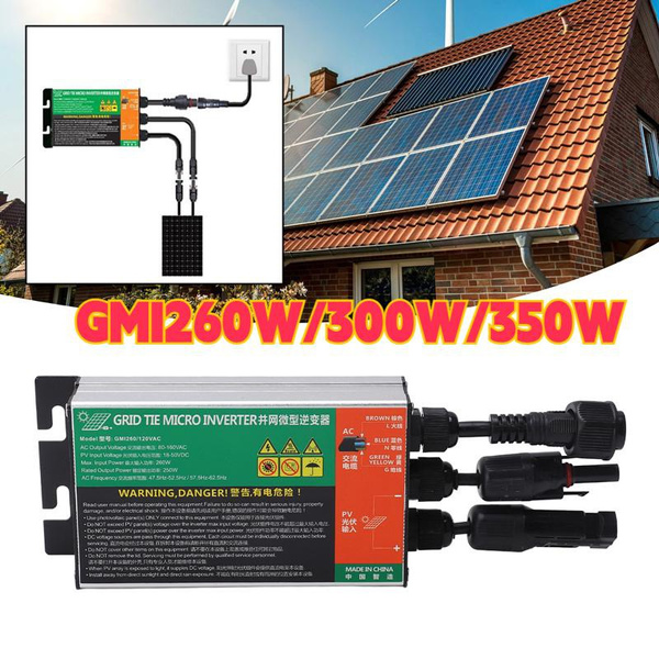 DEWIN Solar Mikro Wechselrichter, 120W Solar PV Grid tie Micro Inverter IP65 Wasserdichter MPPT Wechselrichter mit Netzanschluss DC 10,8 bis 30V für Solarpanel Balkon Kraftwerk