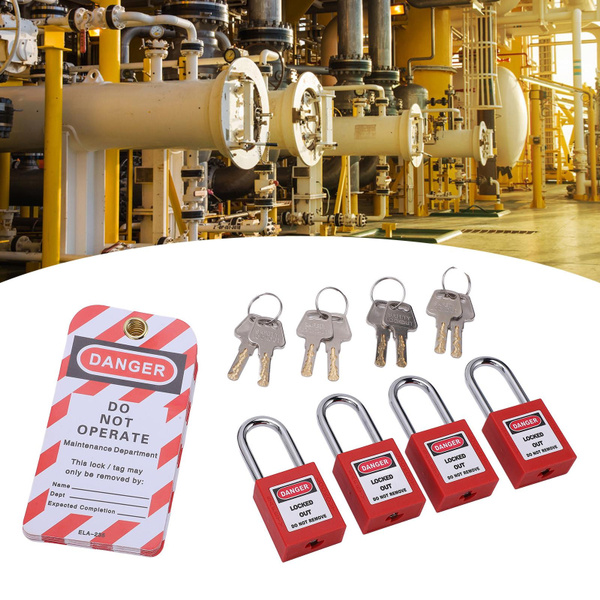 Electrical Lockout Tagout Kit with Safety Padlocks Keys LotoTags for ...