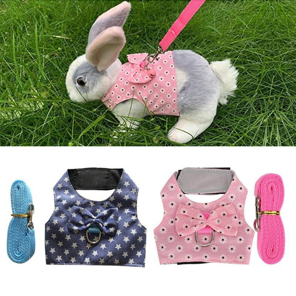 Adjustable Cute Rabbit Harness with Leash Set for Ferret Guinea Pig ...