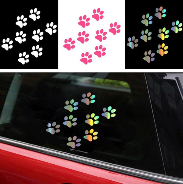 Car stickers cat paw print sticker on car 3d carbon fiber vinyl