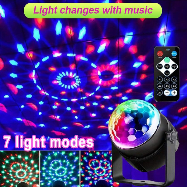 7 color rotating magic ball light with remote control light changes