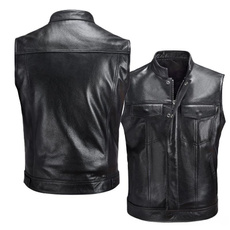 Vest, Men's vest, motorcyclevest, leather