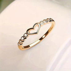 Heart, Fashion, Women Ring, golden