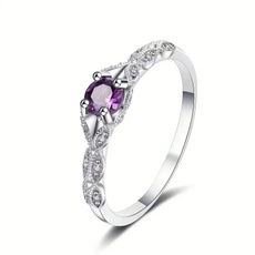 Women Ring, Simple, purple, Crystal