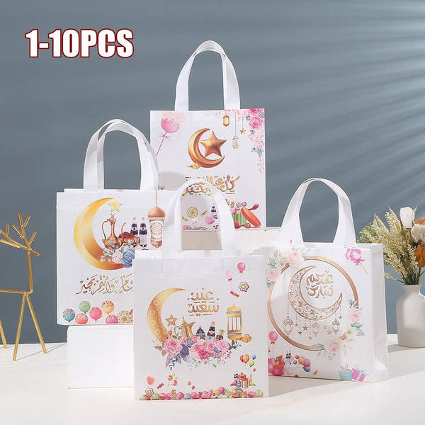 Eid Mubarak Gift Bags Ramadan Non Woven Fabric Packaging Bag Tote Bags