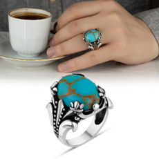 Sterling, ringsformen, Turquoise, Fashion