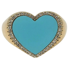 Heart, Turquoise, DIAMOND, wedding ring