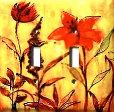 Orange, brown, Flowers, lights