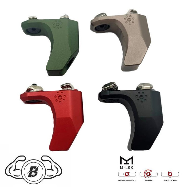 Handstop Tattico Per Guida MLOK - Fermamano In Alluminio, Compatibile Con Paramani, Verde, 3,8 Cm