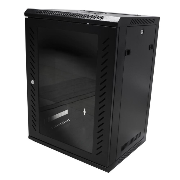 15U Wall Mount Network Server Cabinet Enclosure Rack w/ Cooling Fan ...