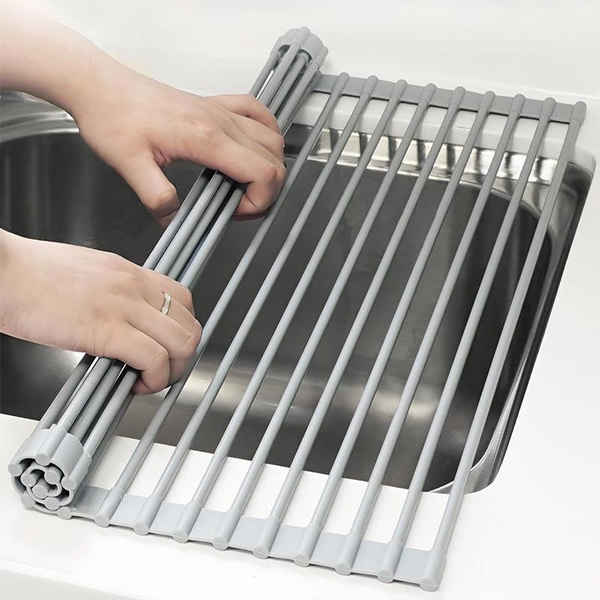 Multipurpose Roll Up Dish Drying Rack Foldable Stainless Steel Dish
