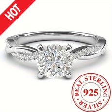 Elegant, Engagement, 925 sterling silver, wedding ring