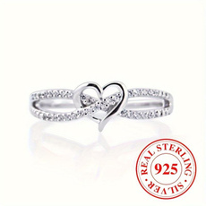 Heart, Engagement, 925 sterling silver, wedding ring