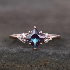 Copper, DIAMOND, Women Ring, Simple
