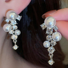 Cubic Zirconia, Dangle Earring, lover gifts, Pearl Earrings