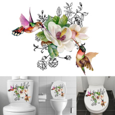 selfadhesivepatterntoiletseatsticker, toiletdecal, Flowers, versatilesticker