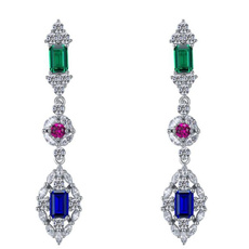Gemstone Earrings, emeraldearring, Earring, Moda femenina