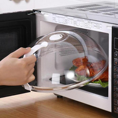 Couvercle alimentaire Transparent pour four à micro-ondes, Anti-pulvérisation, Anti-huile, réutilisable, fournitures de cuisine (poignée aléatoire de couleur)
