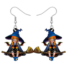 earringsforkid, halloweenearring, Witch, Jewelry