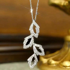 Cubic Zirconia, Party Necklace, leaf, Jewelry