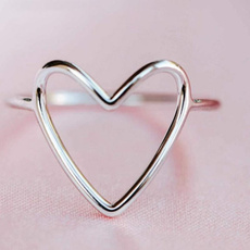 Heart, Women Ring, 925 silver rings, Geometric