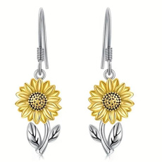Flowers, Joyería de pavo reales, Sunflowers, women earrings