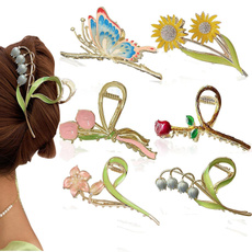 hairjawclaw, butterfly, largeclipsforhair, Flowers