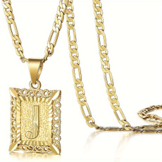 monogram, goldplated, Chain Necklace, Square