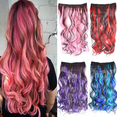 pink, Hairpieces, clip in hair extensions, purple