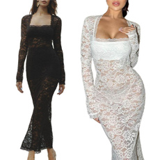 slimfitdres, Nylon, Lace, Sleeve