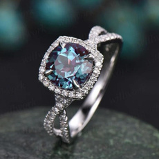 Bridal wedding, wedding ring, Blue Sapphire, Silver Ring