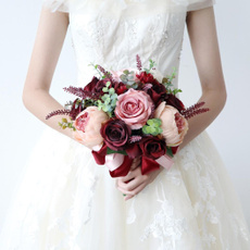 Bridesmaid, Decor, Flowers, burgundybouquet