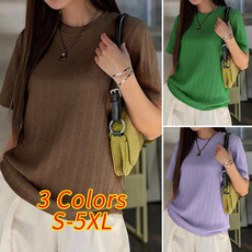 blouse, Plus Size, Sleeve, solidcolortop