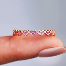 Heart, stackablering, Rose Gold Ring, Gifts