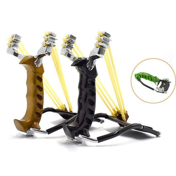 Obert Fishing Reel Slingshot Catapult With Hunting Broadheads Wristband And Bag