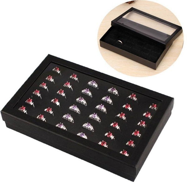 1/4pcs Jewelry Ring Display Organizer Case Portable Jewelry Storage ...