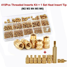 Brass, 3dprinterinsert, solderingtip, threadedinsert
