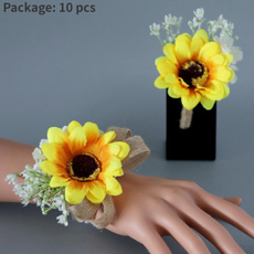 artificialsunflower, Decor, bridemaidwristflower, Sunflowers