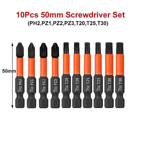 Lot De 5 Embouts Tournevis Pozidriv PZ1/PZ2/PZ3 - 75 Mm Magnétiques Pour Visseuse - Acier Traité