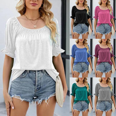 pleatedtshirt, blouse, Blouses & Shirts, Summer