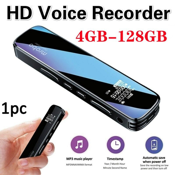Rechargeable Recorder 4GB-128GB Rechargeable Dictaphone Professional Mini Digital Voice ...
