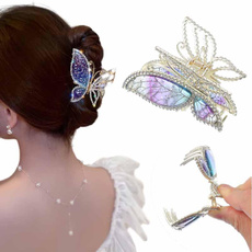 butterfly, Blues, hairclawclip, Hair Clip