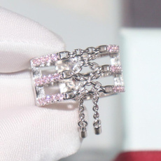 pink, Fashion, zirconring, 925 silver rings
