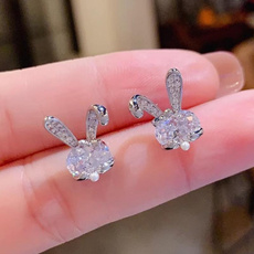 cute, rabbit, Jewelry, Pearl Earrings