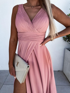 Summer, Polyester, solid, Dress
