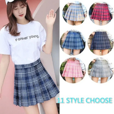 Mini, Fashion, Pleated, high waist skirt