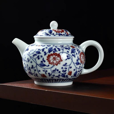 ceramictwistedlotushouseholdassociation, Blues, hongjingdezhenpot, Tea