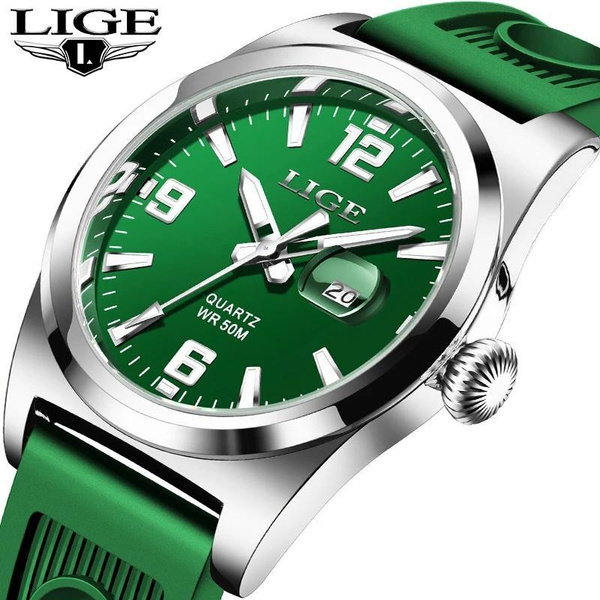 LIGE Luxury Business Man Wrist Watch 5ATM Waterproof Luminous Date Men ...